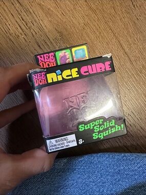 Nee Doh Nice Cube Pink Super Solid Squish Kids Toy